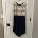 Anthropologie Dresses | Anthropologie Dolan Dress Size Lg Worn 1x Sleeveless Midi Cream Color Top Navy | Color: Blue/Cream | Size: L