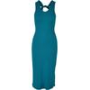 Shirtkleid URBAN CLASSICS "Urban Classics Damen Ladies Midi Sleeveless Rib Dress", Damen, Gr. 4XL, US-Größen, grün (watergrün), 75% Polyester, 20% Viskose, 5% Elasthan, unifarben, klassisch, slim fit, ohne Ärmel, Kleider