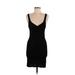 The Hanger Casual Dress - Bodycon Plunge Sleeveless: Black Print Dresses - Women's Size Medium