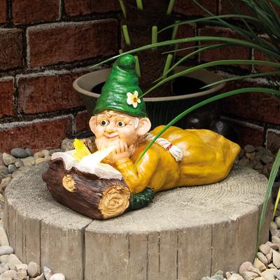 St Helens Home And Garden Female Gnome Lying By A Log