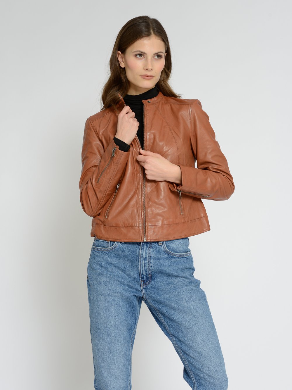 Maze Lederjacke Damen cognac, XL Image