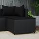 Repose-pied de jardin avec coussin noir résine tressée Vidaxl Black