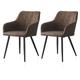 Lot de 2 Chaise de Salle à Manger Chaise de Cuisine rembourrée en métal Pied, Faux Cuir Chaises,