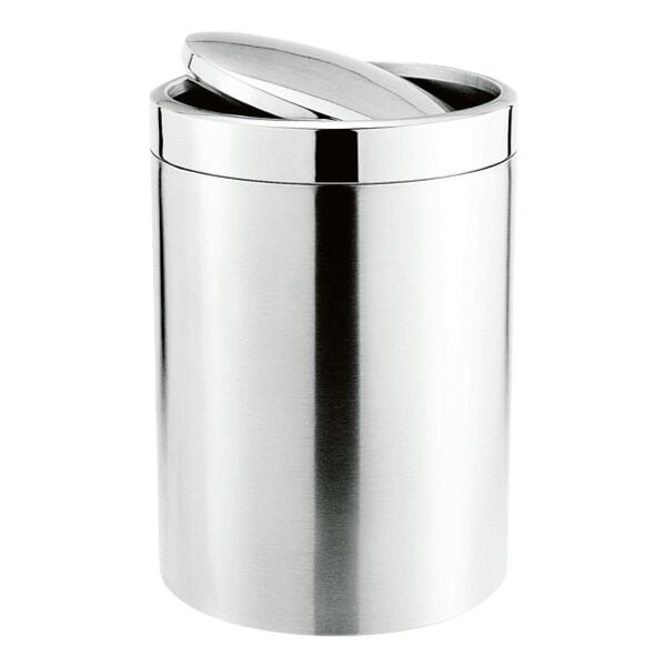 WAS Abfalleimer mit Schwingdeckel 5 Liter grau, 18.5x18.5 cm