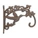 Hummingbird Leaves and Flower Design Plant Holder Hook Wall Mount - Brown