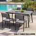 Crestlive Outdoor Table Dining Table Aluminum with Umbrella Hole