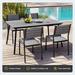 Crestlive Outdoor Table Dining Table Aluminum with Umbrella Hole