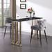 Set of 2 Contemporary Counter Height Stool with Gold Tipped