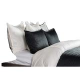 Kahn Hand Stitched Soft Sateen Queen Quilt with Cotton Fill, Matte Black