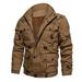 Dtydtpe Clearance Sales Winter Coats for Men Leisure Plus Large Size Padded Zipper Multi-Pocket Lapel Long Cotton-Padded Jacket Coat Jacket Mens Long Sleeve Tops