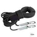 rygai 8mm 10/15/20m Outdoor Rock Climbing Mountain Survival Safety Rescue Rope Cord Black