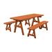 Loon Peak® Summerhill 3 Piece Outdoor Picnic Table Wood in Red | 70" L x 27" W x 30" H | Wayfair LNPK6230 38758013