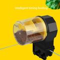 LA TALUS Fish Feeder Manual/Automatic Feeding/Large Capacity/Easy Installation Fish Feeder with Fastener Tape Adjustable Amount Fish Food Dispenser Powered by Battery Automatic Fish Tank Feeder Yellow
