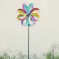 Alpine Corporation 96 Metal Jewel-Toned Wind Sculpture Spinner Garden Stake Multicolor