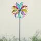 Alpine Corporation 96 Metal Jewel-Toned Wind Sculpture Spinner Garden Stake Multicolor