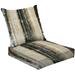 2-Piece Deep Seating Cushion Set Modern abstract geometric lines bio textures striped retro Outdoor Chair Solid Rectangle Patio Cushion Set