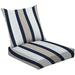 2-Piece Deep Seating Cushion Set Bold coastal stripe seamless Hamptons style nautical inspired design Outdoor Chair Solid Rectangle Patio Cushion Set