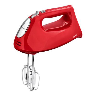 Hamilton Beach Red 6 Speed Hand Mixer with Beaters, Dough Hooks, Whisk, and  Easy Access Snap-On Case 62633R