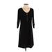 Maria Gabrielle Casual Dress: Black Solid Dresses - Women's Size Small