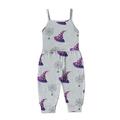 Penkiiy Toddler Kids Boys Girls Halloween Fashion Cute Funny Cat Spider Print Suspenders Romper Jumpsuit kids Baby Easter Romper 3 Years Purple 2023 Summer Deal