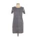 Allen B. by Allen Schwartz Casual Dress - Shift: Gray Solid Dresses - Women's Size Medium