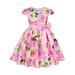 2DXuixsh Girls Party Dresses Size 10-12 Girls Dress Summer Girls New Short Sleeved Children s Skirt Elegant Casual Dress Sundress Daily Wear. Sweater Dress for Girls Pink Size 140