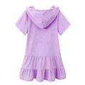 B91xZ Tutu Dresses For Toddler Girls Little Girls Swim Cover Up Kids Swimsuit Coverup Zip Up Beach Bathing Suit Hooded Purple Size 3-4 Years