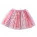 Odeerbi Princess Skirt for Girls Tutu Skirt Toddler Cute Party Dance Skirt Solid Color Embroidery Net Yarn Tulle Dress Skirt Hot Pink