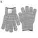 1 Pair Kitchen Stainless Steel Wire Multi-function Stab Resistant Protection Gloves Cut-Resistant Safety Gloves Anti-cut Gloves L