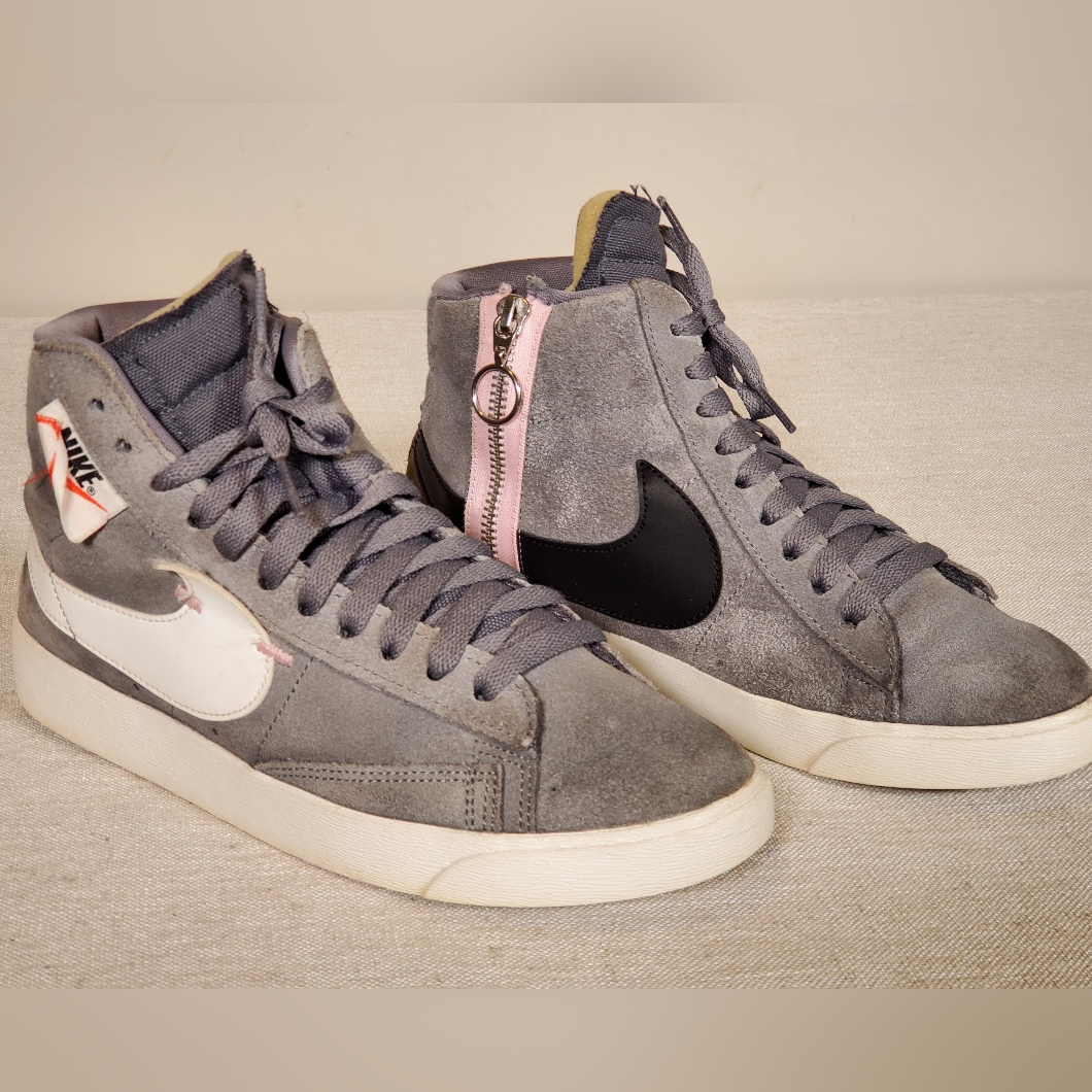 Nike Shoes | Euc Nike Blazer Mid Rebel Shoes Cool Grey Bq4022 Women's Size Us 7 Deconstructed | Color: Black/Gray | Size: 7
