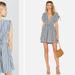 Free People Dresses | Free People Roll The Dice Denim Stripped Dress Size Medium | Color: Blue/White | Size: M