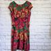 Anthropologie Dresses | Aldomartins Floral Sweater Dress 10 Pink Yellow Green Knit Tropical Anthro Boho | Color: Pink/Yellow | Size: 10