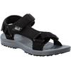 Sandale JACK WOLFSKIN "WAVE BREAKER M", Gr. 44,5, schwarz, Textil, sportlich, Schuhe, mit Klettverschluss