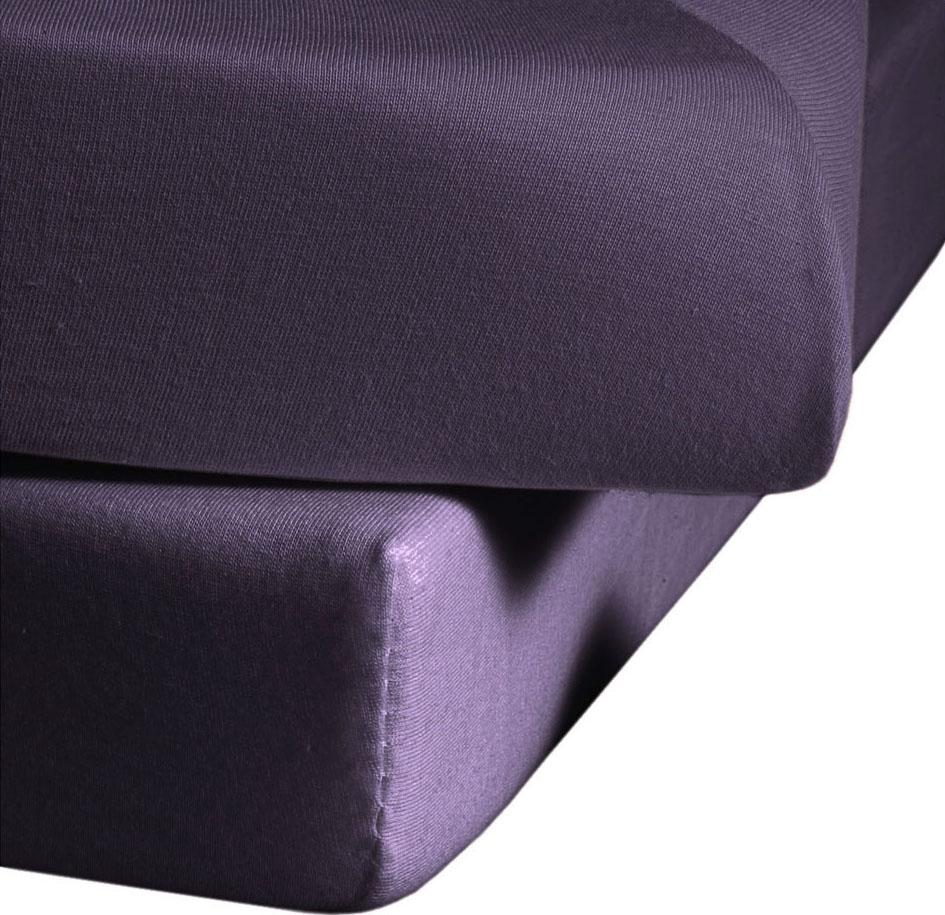 Spannbettlaken FLEURESSE "Colours in Gr. 90x200, 140x200 oder 180x200 cm", lila (lavendel), B:200cm L:200cm, Mako-Satin, Obermaterial: 100% Baumwolle, Bettlaken, Mako Satin, für Matratzen bis 23 cm Höhe, Bettlaken, Spannbetttuch Image