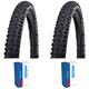 Schwalbe Tough Tom Mountain Bike Tyres - Multi Sizes plus Oxford Presta Valve Tubes (pair) (27.5 x 2.35)