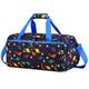 Overnight Bag for Kids, VASCHY Large Capacity Travel Duffle Bag for Boys Lightweight Holdall Bag Weekender Bag with Shoes and Seperated Dry Wet Compartment for School, Dance, Sport(Blue Dinosaur)