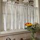 A.Monamour Short Curtain for Small Window Sheer Transparent Voile Curtain Net Curtain with Floral Embroidery Lace Valance Panel Drapes Half Curtain for Kitchen Bistro Door Curtain White