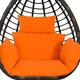 ZTGL Egg Chair Cushion Replacement, Foldable Hanging Basket Chair Cushion, Thicken Waterproof Hanging Egg Chair Cushion,Washable Egg Swing Chair Cushion with Headrest,Orange,(Pack of 2)