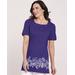 Blair Women's Short-Sleeve Square-Neck Anytime Tunic - Purple - 2XL - Womens