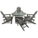 LuXeo Vail 48" Round Two-Tone Fire Pit Outdoor Table w/ 4 Marina Chairs Plastic | Wayfair 48-WGG-1519G4