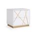 VIG Furniture Bretten 2 - Drawer Nightstand in White/Gold Wood in Brown/White/Yellow | 21 H x 28 W x 18 D in | Wayfair VGVCN1909-WHT-1-W