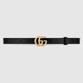 GUCCI GG Marmont Leather Belt With Shiny Buckle, Size 65