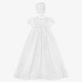 Sarah Louise Girls White Ceremony Gown & Bonnet