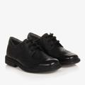 Geox Boys Black Leather Brogue Shoes