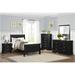 Charlton Home® Charlie-Jo Panel Bedroom Set Full 3 Piece: Bed, 2 Nightstands Wood in Black | 52 H x 58.25 W x 79 D in | Wayfair