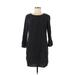 Old Navy Casual Dress - Shift Crew Neck 3/4 sleeves: Black Polka Dots Dresses - Women's Size Medium