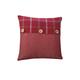 Isles collection Lewis Christmas Red Tartan plaid tweed check Button trim Country cushion cover/sham Pillow case