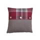 Balmoral Christmas Red Beige Tartan plaid tweed check Button trim Country cushion cover