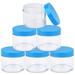 6 Pieces Empty Clear Plastic Jars with Lids Round Storage Containers Wide-Mouth for Beauty Product Cosmetic Cream Lotion Liquid Slime Butter Craft and Food Green F2061