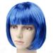 DOPI Women Short BOB Hair Wig Straight Bangs Cosplay Party Stage Show 13 Colors Party Supplies Royal blue